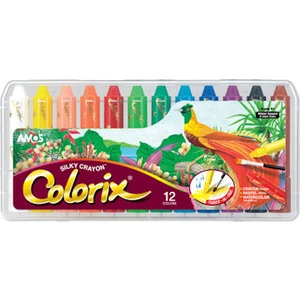 Colorix Silky Crayon Üçü Bir Arada Boya 12 Renk
