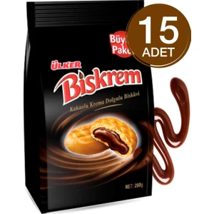 Biskrem Kakaolu Büyük Boy Poşet 15 x 200 gr