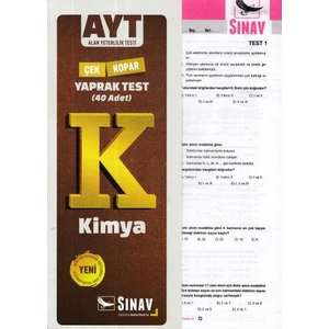Sınav Yayınları AYT Kimya Yaprak Test