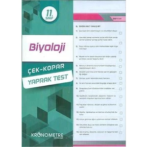 Kronometre Yayınları 11. Sınıf Biyoloji Yaprak Test