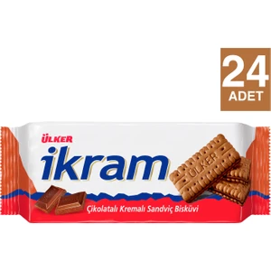 İkram Kremalı Bisküvi Çikolatalı 84 gr 24'Lü Set