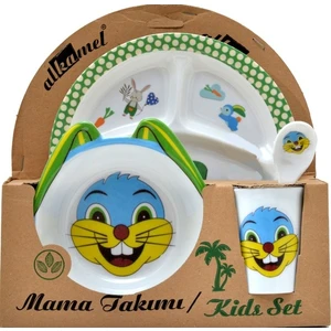 Mama Yediren Hayvan Figürlü Melamin Bebek Veletto Mama 4lü Set