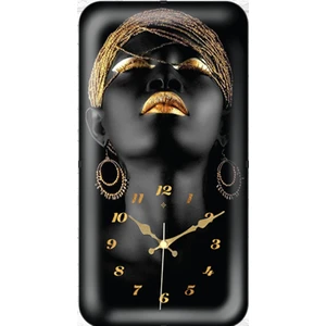 Bombeli Camlı Afrikalı Kadın Saat