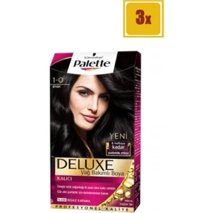Deluxe 1/0 Siyah Saç Boyası 3'lü Set
