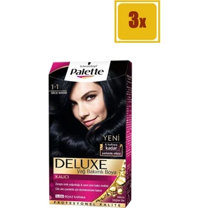 Deluxe 1/1 Gece Mavisi Saç Boyası 3'lü Set