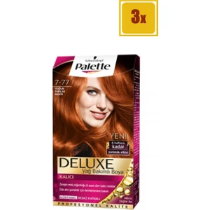Deluxe 7/77 Yoğun Bakır Saç Boyası 3'lü Set