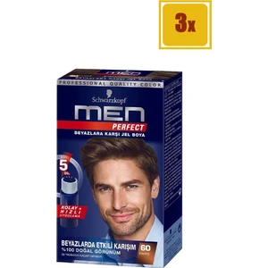 Men Perfect 60 Kahve Saç Boyası 3'lü Set