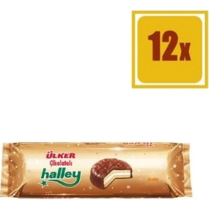 Halley Çikolata Kaplamalı Sandviç Bisküvi 8'Li 240 gr 12'Li Set