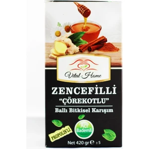 Vital Home Zencefilli Macun "çörekotlu" Ballı Bitkisel Karışım 420 gr %100 Doğal