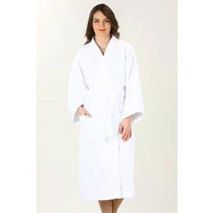 L Beden Kimono Bornoz Imperial Beyaz