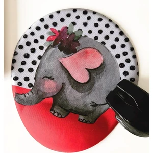 Office Küp Bilek Destekli Mouse Pad Kırmızı Fil