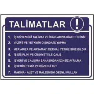 Uyarı Levhası Stw043 Talimatlar