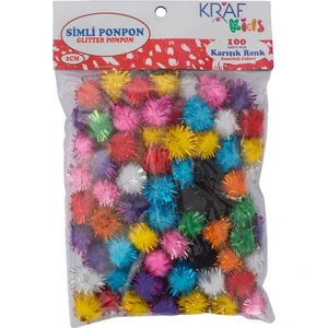 Kids Simli Ponpon 2 cm 100'lü