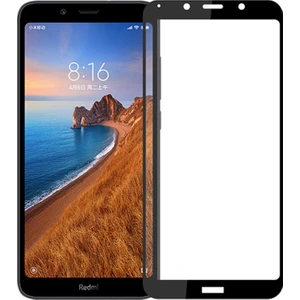 Xiaomi Redmi 7A Tam Kaplayan Temperli Cam Ekran Koruyucu Siyah