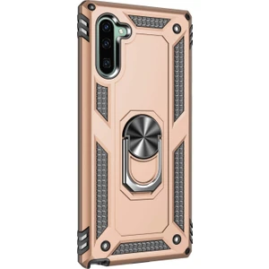 Samsung Galaxy Note 10 Kılıf Military Ring Holder Gold