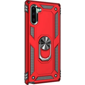 Samsung Galaxy Note 10 Kılıf Military Ring Holder Kırmızı