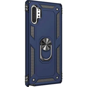 Samsung Galaxy Note 10 Plus Kılıf Military Ring Holder Lacivert