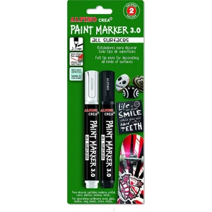 Crea + Paint Marker Tüm Yüzeyler Için Boyama Markörü Siyah - Beyaz 2'li Blister