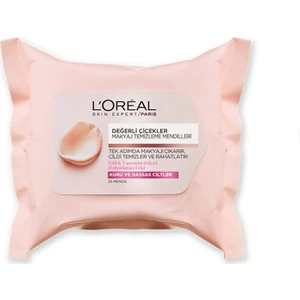 L'Oréal Paris Değerli Çiçekler Makyaj Temizleme Mendilleri Kuru ve Hassas Ciltler