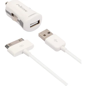 iPhone Uyumlu 4/4S/iPad/iPod Araç Şarj Kiti (Apple Lisanslı) - mirax SCT-4210