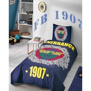 Fenerbahçe Marşlı Logo Tek Kişilik Ranforce Yatak Örtüsü