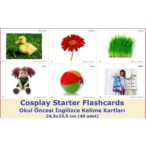Cosplay Starter Mini Flashcards - Okul Öncesi İngilizce Mini Kelime Kartları (40 adet) (7,0x9,5 cm)