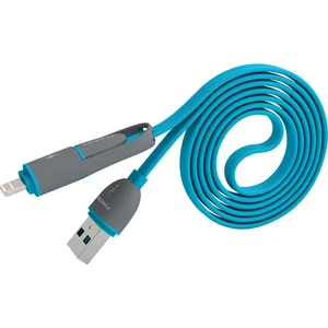 PN-301 Lightning ve Micro USB Mavi Kablo