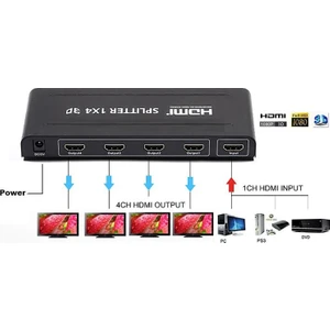 4872 Hdmi Switch Splitter 4 Port Çoklayıcı Çoğaltıcı