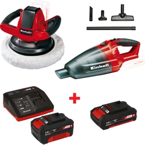 Combo Set- 5  Te-Vc 18 Li - Solo Akülü Süpürge+Ce-Cb 18/254 Li - Solo, Akülü Polisaj +18V 3 Ah Starter-Kit Power-X-Change +18V 2,0 Ah Power-X-Change Akü