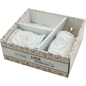 3 Parça Seramik Banyo Seti Bombe Beyaz