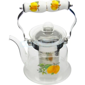 Desenli Cam Demlik 600 ml