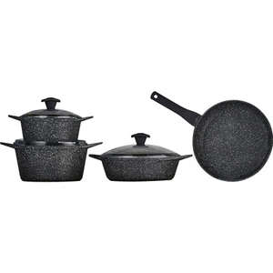 Doa Cast Granit Döküm Set 7 Parça-Siyah