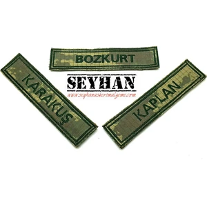Seyhan Askeri Malzeme  Askeri Isimlik 2 Adet - Kamuflaj - Nakışla Yazılı