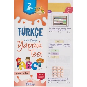 Güneşyolu Yapım Yayın 2. Sınıf Türkçe Çek Kopar Yaprak Test-Yeni