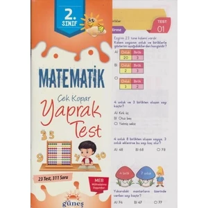 Güneşyolu Yapım Yayın 2. Sınıf Matematik Çek Kopar Yaprak Test-Yeni