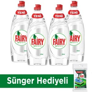 Saf ve Temiz 650 ml 4’lü Bulaşık Deterjanı + Fairy Sünger Hediyeli