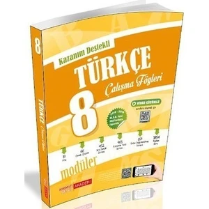Kırmızı Beyaz Yayınlar Kazanım Destekli Türkçe Çalışma Föyleri 8.Sınıf