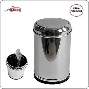 Krom Sallanır Kapak Çöp Kovası 12 Lt Lider Marka
