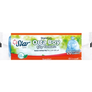 Star Plus Çöp Torbası Orta Boy 55X60 cm Mavi Renk