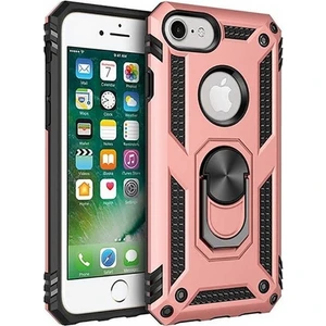 Tekno Grup Apple iPhone 8 Kılıf Yüzüklü Standlı Ultra Korumalı Manyetik Vega Kapak-Rose