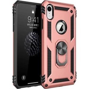 Tekno Grup Apple iPhone XR Kılıf Yüzüklü Standlı Ultra Korumalı Manyetik Vega Kapak-Rose