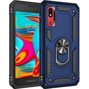 Tekno Grup Samsung Galaxy A2 Core Kılıf Yüzüklü Standlı Ultra Korumalı Manyetik Vega Kapak-Lacivert