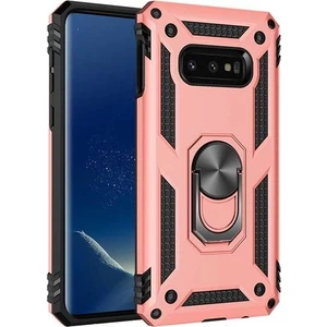 Tekno Grup Samsung Galaxy S10e Kılıf Yüzüklü Standlı Ultra Korumalı Manyetik Vega Kapak-Rose