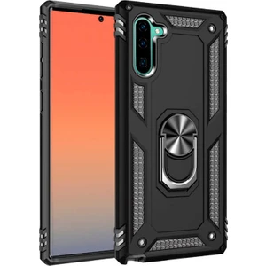 Tekno Grup Samsung Galaxy Note 10 Kılıf Yüzüklü Standlı Ultra Korumalı Manyetik Vega Kapak-Siyah