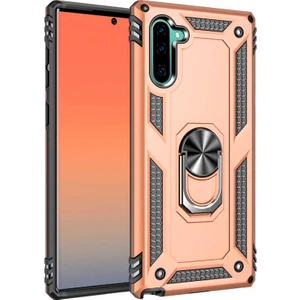 Tekno Grup Samsung Galaxy Note 10 Kılıf Yüzüklü Standlı Ultra Korumalı Manyetik Vega Kapak-Gold