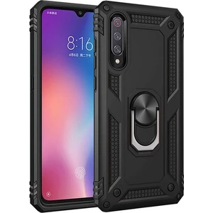 Tekno Grup Xiaomi Mi 9 Kılıf Yüzüklü Standlı Ultra Korumalı Manyetik Vega Kapak-Siyah