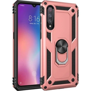 Tekno Grup Xiaomi Mi 9 Kılıf Yüzüklü Standlı Ultra Korumalı Manyetik Vega Kapak-Rose