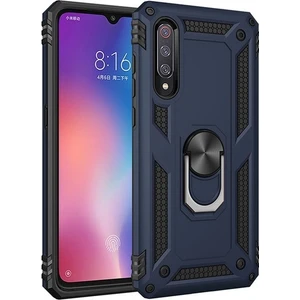 Tekno Grup Xiaomi Mi 9 Kılıf Yüzüklü Standlı Ultra Korumalı Manyetik Vega Kapak-Lacivert