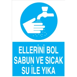 Canis Etiket Ellerini Bol Sabun ve Sıcak Su Ile Yıka Sticker-Folyo
