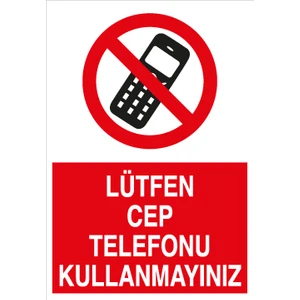 Canis Etiket Lütfen Cep Telefonu Kullanmayınız Sticker-Folyo